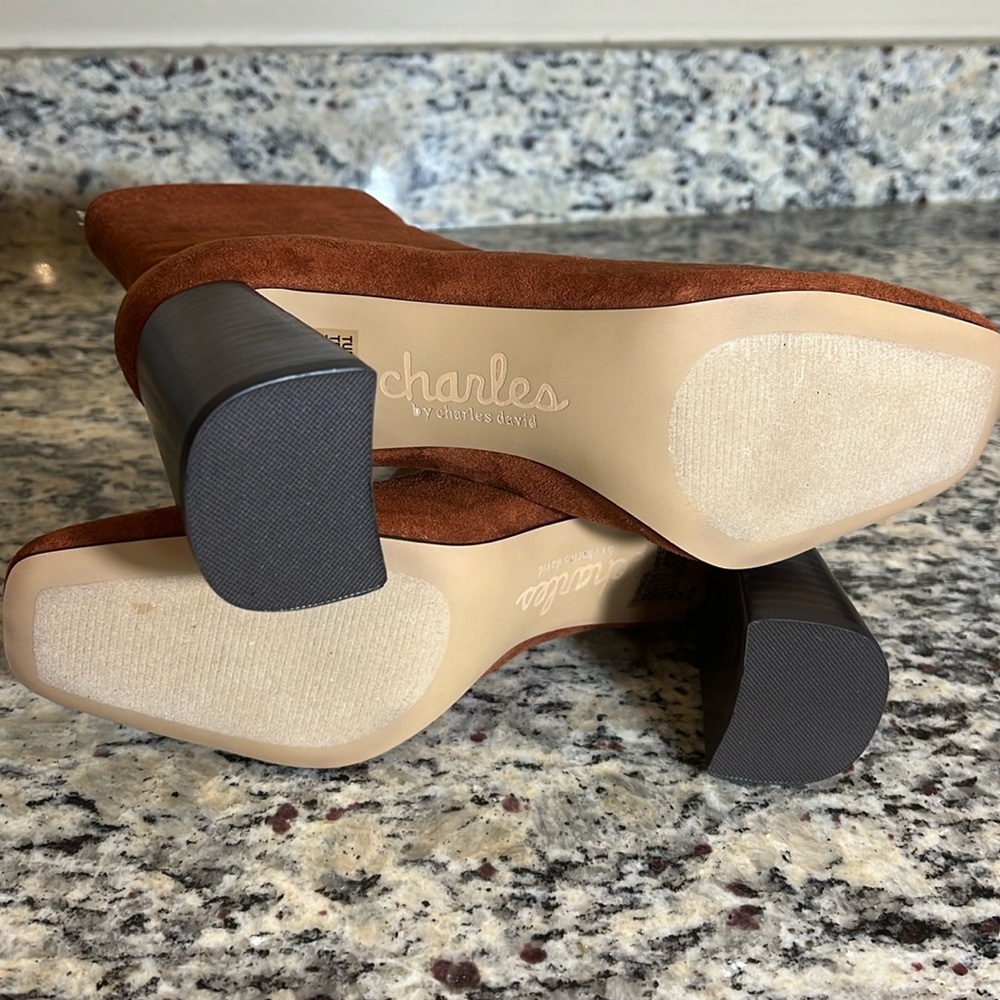 Charles David Faux Suede Pull On Boots - Picture 11 of 11